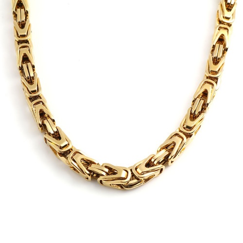 Picture of 201 Stainless Steel Link Chain Necklace Rhombus Gold Plated 55.5cm(21 7/8") - 54.5cm(21 4/8") long, 1 Piece