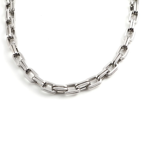 Picture of 201 Stainless Steel Link Chain Necklace Silver Tone 55.5cm(21 7/8") - 54.5cm(21 4/8") long, 1 Piece