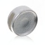 Picture of Zinc Based Alloy Slide Beads Flat Round Silver Plated Cabochon Settings (Fits 11mm Dia.) About 13mm Dia, Hole:Approx 8mm x 2mm (Fits 8mm x 2mm Cord), 10 PCs