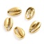 Picture of 1 Piece Eco-friendly PVD Vacuum Plating 304 Stainless Steel Connectors Charms Pendants Gold Plated Shell Cowrie Monetaria Caputserpentis 19mm x 12mm