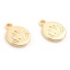 Immagine di Ottone Religione Charms Tondo 18K Vero Oro Placcato Fiore Di Loto 13mm x 10mm, 2 Pz