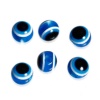 Immagine di Resina Separatori Perline Tondo Blu Scuro Malocchio Disegno Circa 5mm-4mm Dia, Foro: Circa 0.8mm, 100 Pz