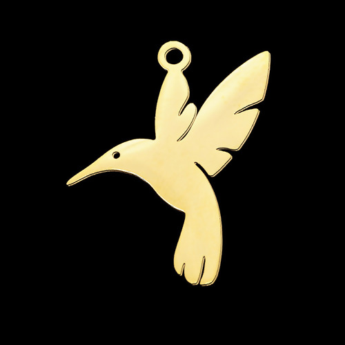 Picture of Stainless Steel Charms Bird Animal Gold Plated 22mm x 19mm, 1 Piece