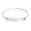 Immagine di Ottone Braccialetto Tondo Tono Argento Espandibile Barra singola lunghezza: 22cm - 20cm 1 Pz