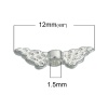 Image de Perles en Alliage de Zinc Forme Aile Argenté 12mm x 3mm, Tailles de Trous: 1.5mm, 500 Pcs