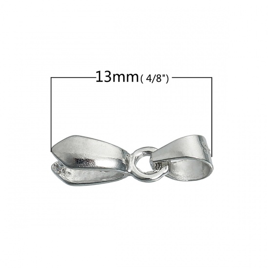 Picture of Sterling Silver Casting Pendant Pinch Bails Clasps Silver 13mm x 4mm, 1 Piece