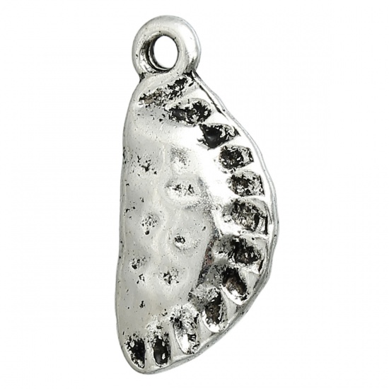 Picture of Zinc Based Alloy Charms Pendants Cornish Pasty Antique Silver Color 22mm( 7/8") x 10mm( 3/8"), 10 PCs