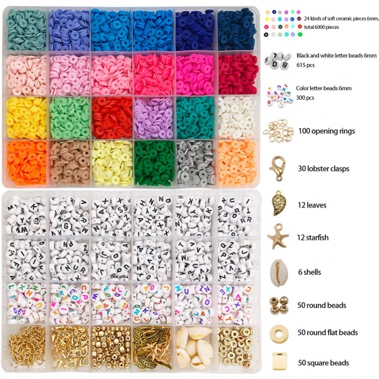 Immagine di Argilla Set di Accessori in Materiale per Orecchini Pendenti fai da te Multicolore 19cm x 13cm, 1 Serie