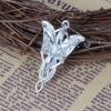 Picture of Zinc Based Alloy Pendants Fairy Silver Plated Clear Rhinestone 53mm(2 1/8") x 31mm(1 2/8"), 1 Piece