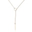Picture of New Fashion Y Shaped Lariat Necklace Link Cable Chain Gold Plated Circle With Rectangle Pendant 68.8cm(27 1/8") long, 1 Piece