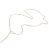 Imagen de Nueva Moda Aleación del Cinc ( Collar Lariat en forma de Y) Cable Cadena Cruz Anillo Chapado en Oro Rectángulo colgante 68.8cm de longitud, 1 Unidad