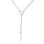 Image de Nouvelle Tendance Collier Lariat en Forme de Y en Alliage de Zinc Argent Mat Cercle avec Pendentif Rectangle 68.8cm long, 1 Pièce