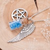 Bild von Modisch Zinklegierung Halskette Panzerkette Antiksilber Engel Flügel Pentagramm Anhänger 57.0cm lang, 1 Streif