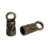 Image de Embouts pour Cordons Collier Bracelet en Alliage de Zinc Colonne Bronze Antique, Fleurs, ( pr Cordons: 3.5mm ) Longueur: 14mm, Largeur: 5.5mm, 100 Pcs