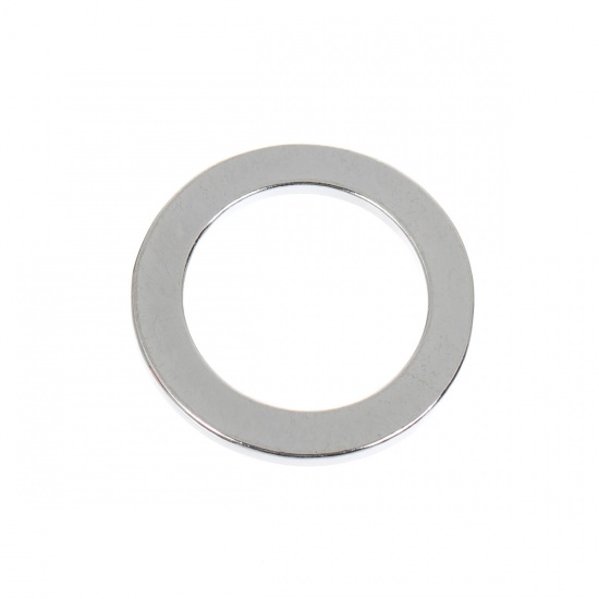 Immagine di Lega di Zinco Charm Ciondoli Anello Argento Placcato 22mm Dia, 10 Pz