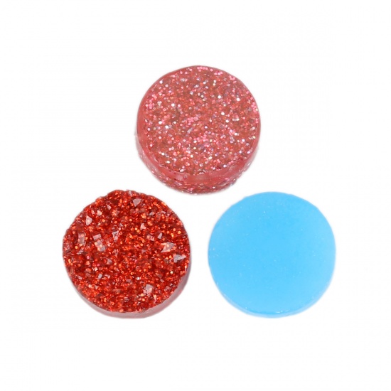 Picture of Druzy /Drusy Fixed Resin Dome Seals Cabochon Round Mixed 12mm( 4/8") Dia, 20 PCs