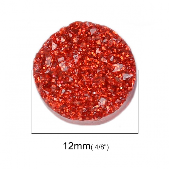 Picture of Druzy /Drusy Fixed Resin Dome Seals Cabochon Round Mixed 12mm( 4/8") Dia, 20 PCs