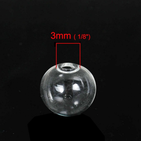 Bild von Transparent Mini Glaskugel Flasche Glühbirne 10mm D., 20 Stücke