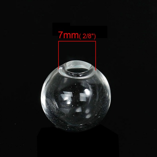 Bild von Transparent Mini Glaskugel Flasche Glühbirne 14mm D., 5 Stück