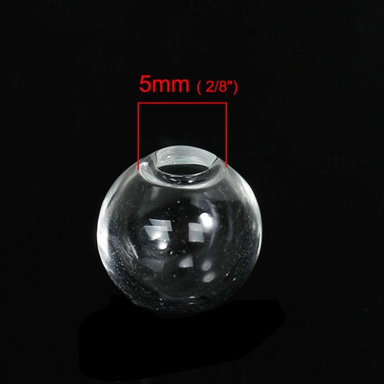 Bild von Transparent Mini Glaskugel Flasche Glühbirne 18mm D., 5 Stücke