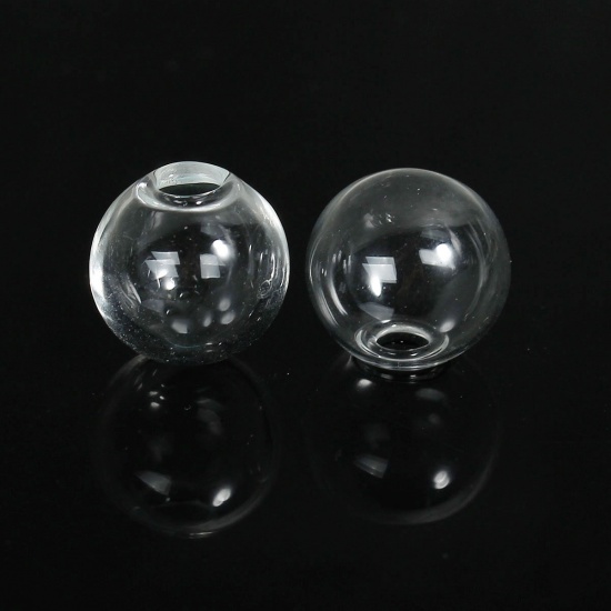 Bild von Transparent Mini Glaskugel Flasche Glühbirne 18mm D., 5 Stücke