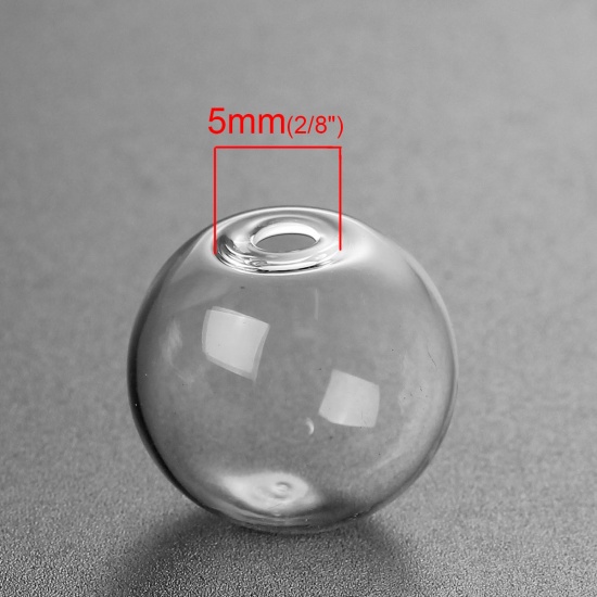 Bild von Transparent Mini Glaskugel Flasche Glühbirne 20mm D., 5 Stücke
