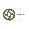Image de Pendentifs Steampunk en Alliage de Zinc Roue Dentée Rotation Creux Bronze Antique 23mm Dia, 30 Pcs