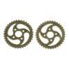 Image de Pendentifs Steampunk en Alliage de Zinc Roue Dentée Rotation Creux Bronze Antique 23mm Dia, 30 Pcs