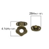 Picture of Iron Based Alloy Cabinet Box Lock Catch Latches Antique Bronze 41mm x33mm(1 5/8" x1 2/8") 28mm x15mm(1 1/8" x 5/8"), 1 Set