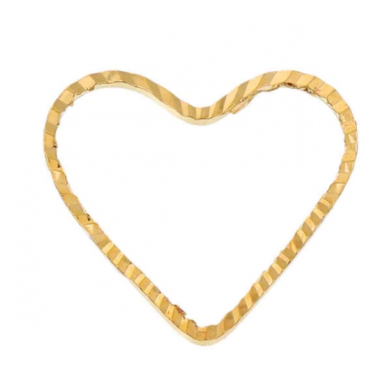 Bild von Kupfer Verbinder Rahmen Herz Vergoldet 14mm x 12mm, 30 Stück