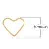 Изображение Латунь Рамки для Бусин Сердце Позолоченный 14мм x 12мм, 30 ШТ                                                                                                                                                                                                 