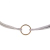 ベルベット チョーカーネックレス 環状 金メッキ グレー フェイクスエード 33cm長さ、 1本 の画像