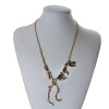 Imagen de Nueva Moda Zamak Collar Declaración Conector Esqueleto del Dinosaurio Link Curb Chain Oro antiguo 55cm longitud, 1 Unidad
