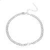 Picture of New Fashion Choker Necklace Link Curb Chain Silver Tone White Acrylic Pearl Imitation 32cm(12 5/8") long, 1 Piece