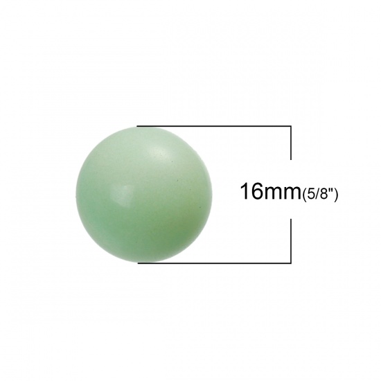 Picture of Stone Green Glow In The Dark Gemstone Loose Beads Round About 16.0mm( 5/8") Dia, 2 PCs