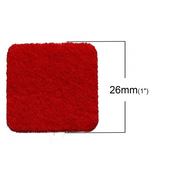 Immagine di Non Tessuti Applique DIY Scrapbooking Craft Quadrato Rosso 26mm x 26mm, 20 Pz