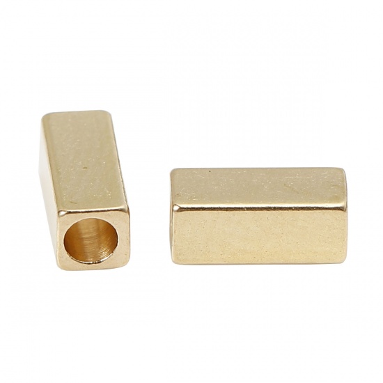 Immagine di Ottone Separatori Perline Rettangolo Colore di Ottone Circa 7mm x 3mm, Foro:Circa 1.5mm, 100 Pz