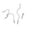 Picture of Iron Based Alloy Lobster Clasp Extender Chain For Jewelry Necklace Bracelet Silver Plated 90mm(3 4/8") long, 21mm x7mm( 7/8" x 2/8"), 5 PCs