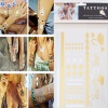 Bild von Temporäre Metallic Tattoos Aufkleber für Körper Wasserdicht Mit verschiedenen Muster 19.5cm x 14.2cm, 1 Blatt