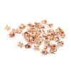Picture of Brass Calottes Beads Tips (Knot Cover) Clamshell With 2 Closed Loops Rose Gold (Fits 1.5mm Ball Chain) 4mm( 1/8") x 3.3mm( 1/8"), 500 PCs                                                                                                                     