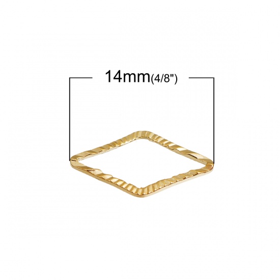 Picture of Brass Connectors Frames Rhombus Gold Plated 14mm( 4/8") x 7mm( 2/8"), 50 PCs                                                                                                                                                                                  