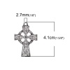 Bild von Zinklegierung Ostertag Anhänger Antiksilber Kreuz Keltisch Knoten (Kann halten ss10 Strasssteine mit spitzer Rückseite) 3.9cm x 2.5cm, 5 Stück