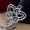 Picture of Zinc Based Alloy Charms Triangle Antique Silver Color Celtic Knot Carved Hollow 24mm(1") x 22mm( 7/8"), 10 PCs