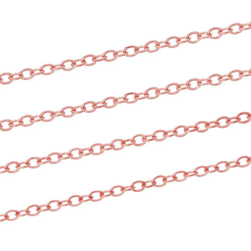 Picture of Brass Link Cable Chain Findings Rose Gold 2x1.5mm, 5 M                                                                                                                                                                                                        