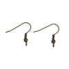 Picture of Iron Based Alloy Ear Wire Hooks Earring Findings Antique Bronze 19mm( 6/8") x 18mm( 6/8"), Post/ Wire Size: (21 gauge), 300 PCs