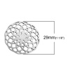 Picture of Zinc Based Alloy Flower Of Life Embellishments Findings Round Antique Silver Carved Hollow 29mm(1 1/8") x 29mm(1 1/8"), 10 PCs