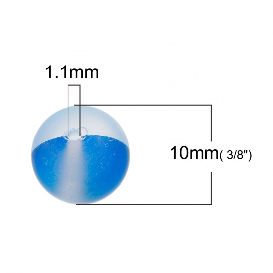 ガラス 模造ポラリスビーズ 円形 多色 つや消し仕様 約 10mm直径、 穴：約 1.1mm 10 個 の画像