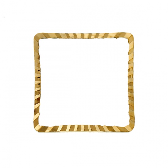 Image de 50 Pcs Connecteurs Pendentifs de Cadre de Lunette Géométrique en Laiton Doré Carré 12mm x 12mm