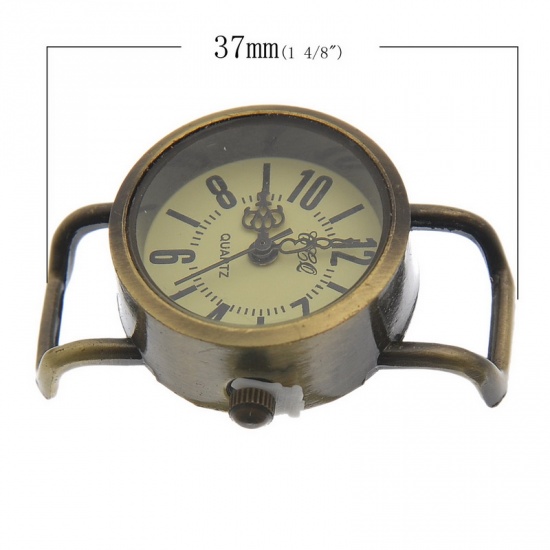 Immagine di Lega di Zinco Componente di Orologio (Batteria Inclusa) Tondo Tono del Bronzo 3.7cm x 2.6cm, 1 Pz