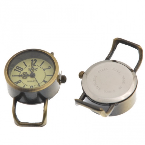 Immagine di Lega di Zinco Componente di Orologio (Batteria Inclusa) Tondo Tono del Bronzo 3.7cm x 2.6cm, 1 Pz